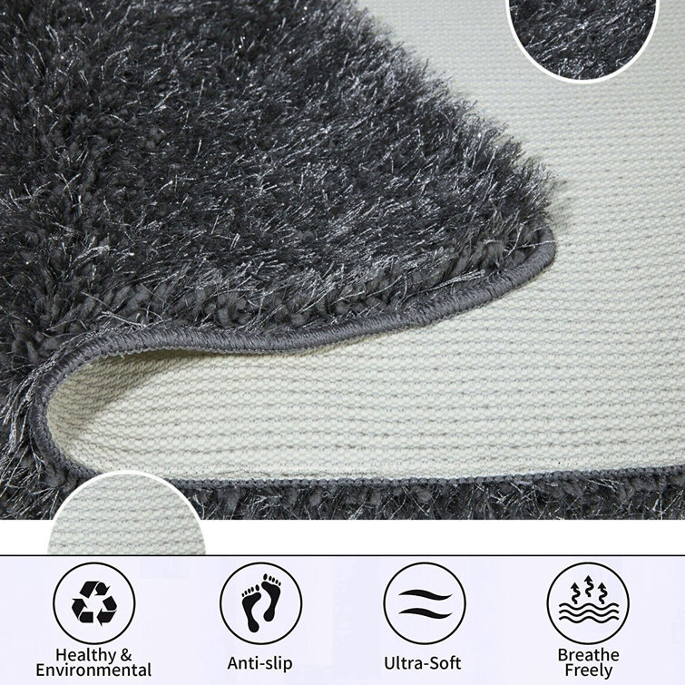 Fairmont Park Freedom Shaggy Black/Grey Rug Wayfair.co.uk